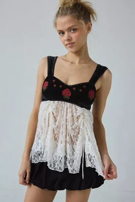 Kimchi Blue Rose Garden Embroidered Babydoll Tank Top