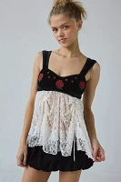 Kimchi Blue Rose Garden Embroidered Babydoll Tank Top