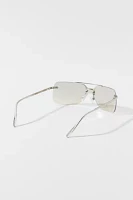 Kyra Rimless Metal Aviator Sunglasses