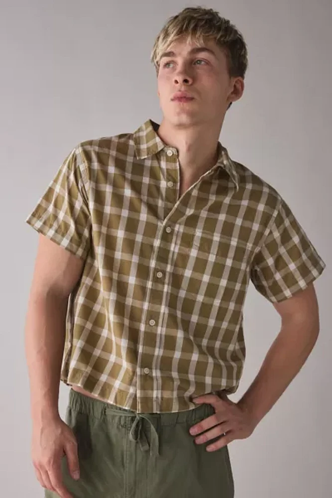 BDG Graphic Print Check Pattern Short Sleeve Shirt