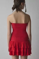 UO Rubie Belted Drop Waist Mini Dress