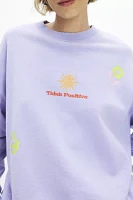 Think Positive Icon Graphic Crew Neck Pullover