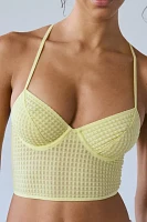 Out From Under Textured Mesh Longline Underwire Bra Top