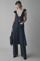 Kimchi Blue Faye Lace Trim Button-Down Midi Dress