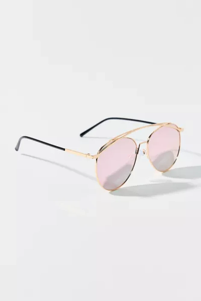 Lexi Mirrored Metal Aviator Sunglasses