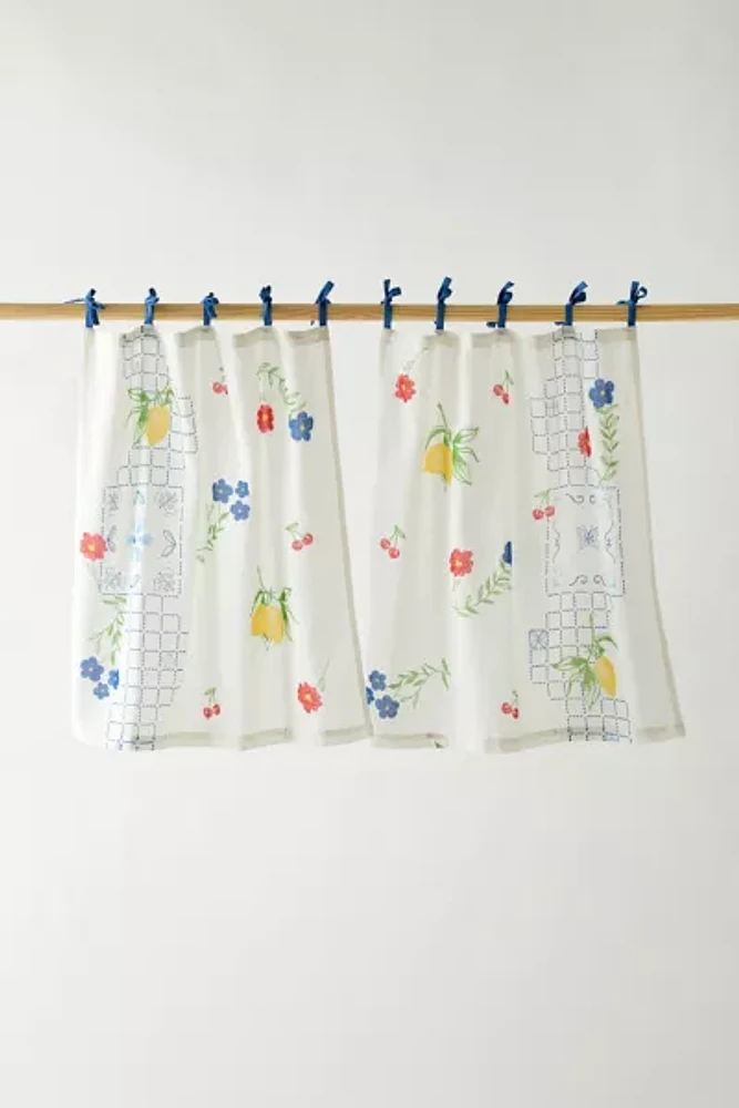 Fruit Lattice Patterned Café Curtain Set