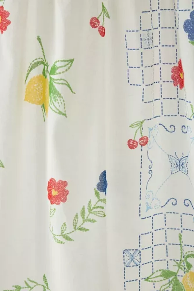 Fruit Lattice Patterned Café Curtain Set