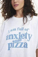 Anxiety & Pizza Graphic Oversized Tee