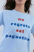 No Regrets Eat Baguettes Graphic Slim Tee