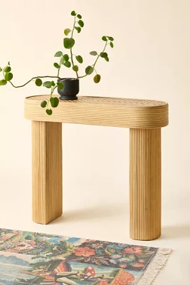 Zoe Rattan Bamboo Console Table