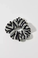 Striped Textured Knit Hair Scrunchie