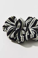 Striped Textured Knit Hair Scrunchie