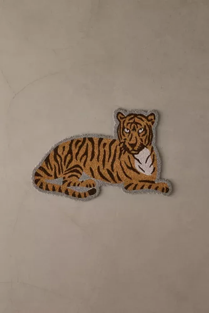 Tiger Shaped Textural Coir Doormat