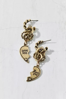 Love U / F U BFF Charm Hoop Earring