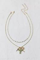 Michelle Delicate Cross Charm Layering Necklace Set