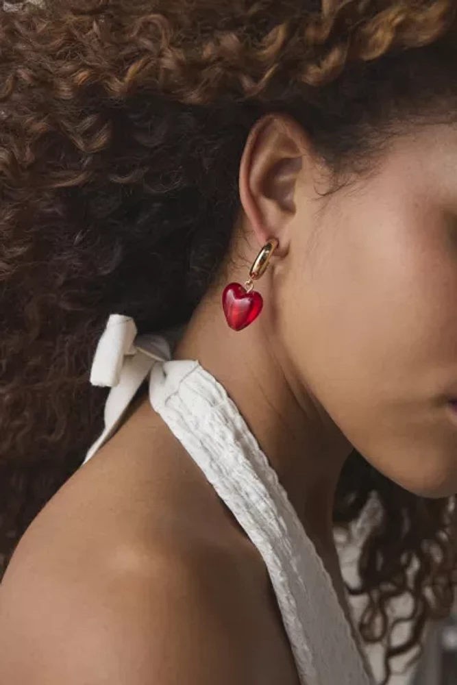 Heart Of Glass Chunky Hoop Earring