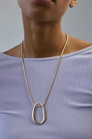 Suki Oblong Pendant Chain Necklace