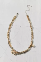 Mixed Metal Twisted Chains Necklace