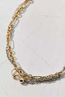 Mixed Metal Twisted Chains Necklace