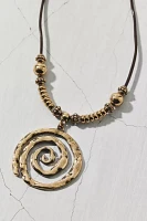 Statement Swirl Pendant Cord Necklace