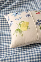Fruit Lattice Pattern Embroidered Throw Pillow