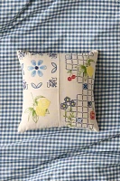 Fruit Lattice Pattern Embroidered Throw Pillow