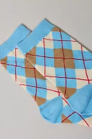 Lightweight Argyle Printed Crew Sock