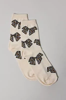 Animal Print Leopard Bow Crew Sock