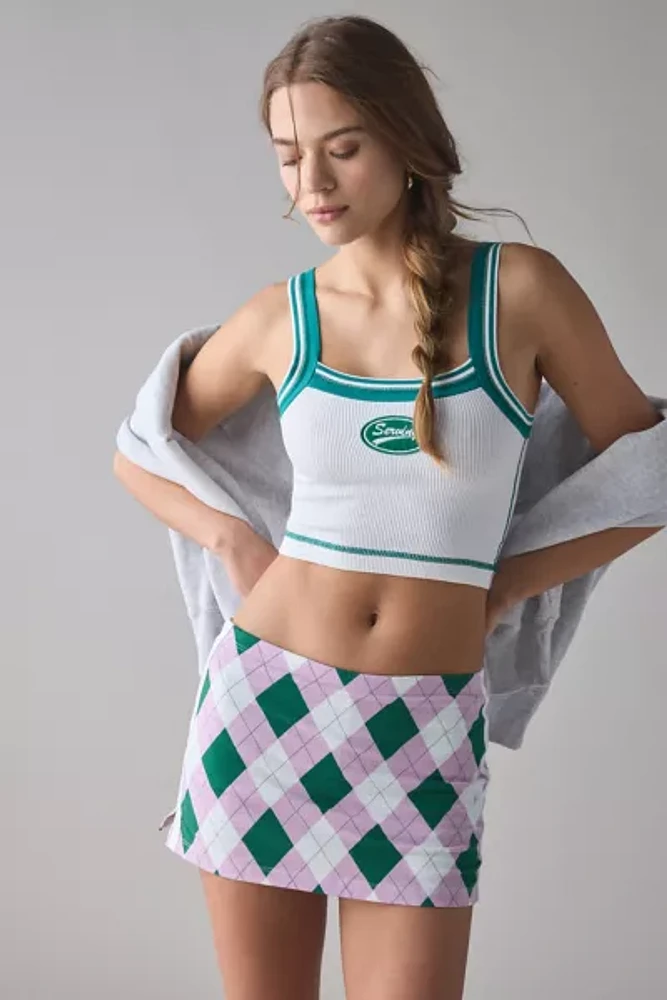 Out From Under Bec Printed Stripe Low-Rise Micro Mini Skort