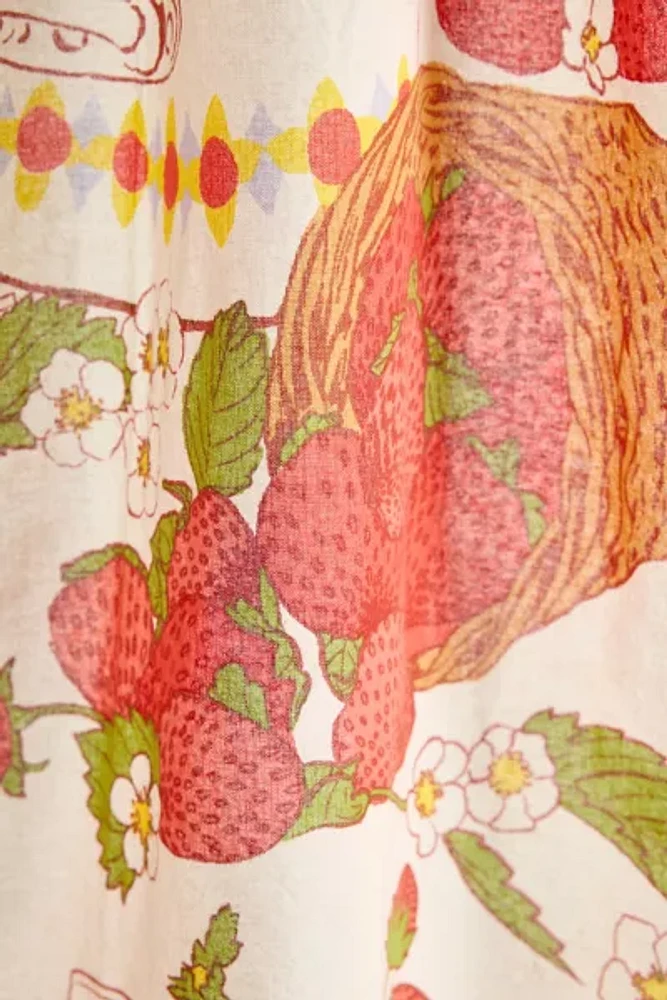 Sweet Strawberry Patterned Café Curtain Set