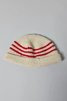 Stripe Knit Roll Cuff Beanie