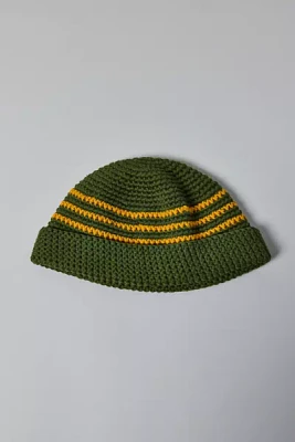 Stripe Knit Roll Cuff Beanie