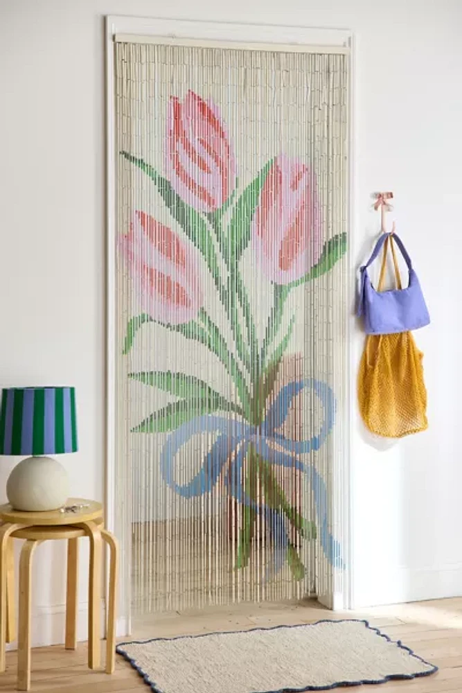 Tulip Bow Bouquet Bamboo Beaded Curtain