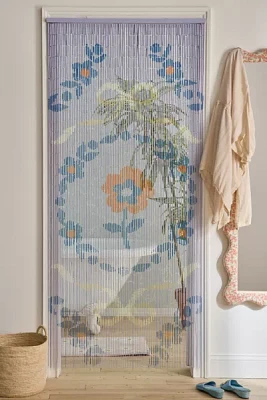 Budding Bow Beaded Bamboo Curtain