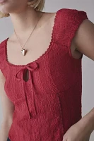 Kimchi Blue Juliette Keyhole Scoop Neck Crinkle Blouse