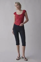 Kimchi Blue Juliette Keyhole Scoop Neck Crinkle Blouse