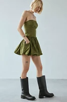 UO Rex Strapless Cargo Bubble Hem Mini Dress