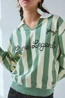 BDG Lane Legend Embroidered Graphic Collared Pullover