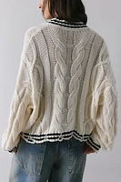 The Ragged Priest Blast Distressed Cable Knit Cardigan