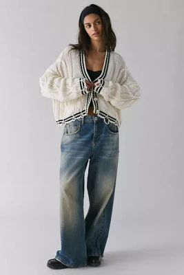 The Ragged Priest Blast Distressed Cable Knit Cardigan