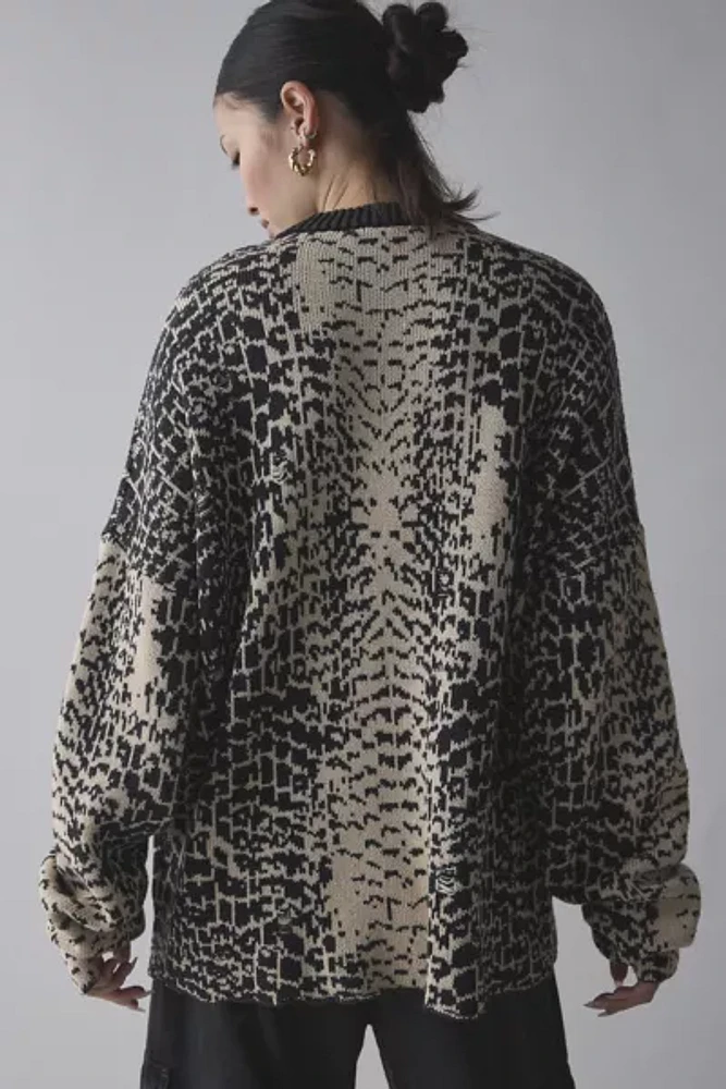 The Ragged Priest Croc Print Oversized Sweater