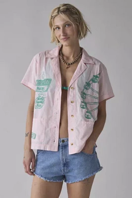 BDG Nash Embroidered Souvenir Short Sleeve Button-Down Shirt
