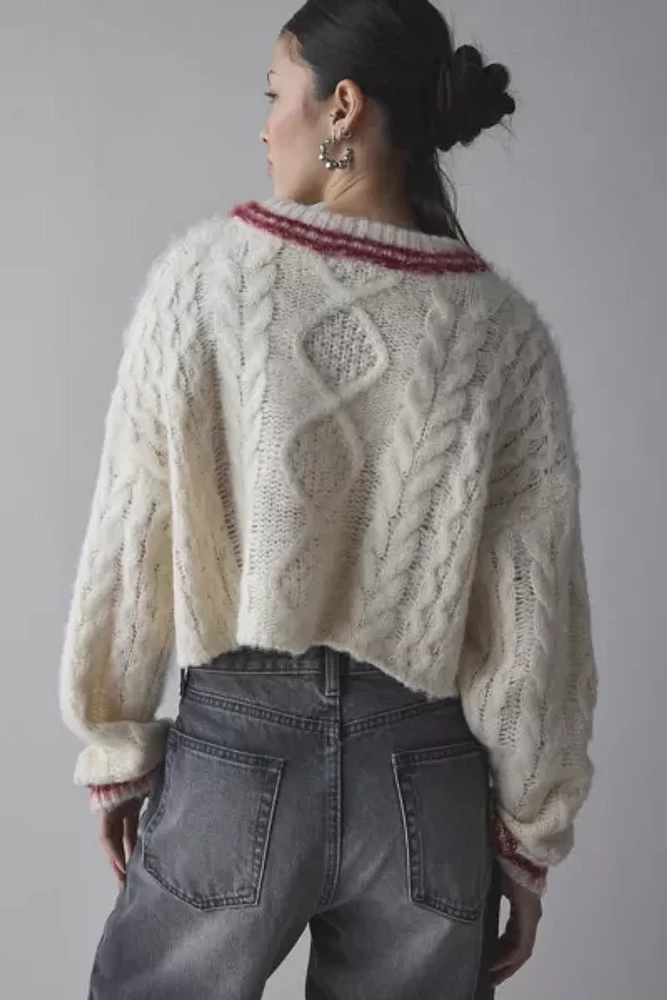 The Ragged Priest Load Cable Knit Cropped Sweater