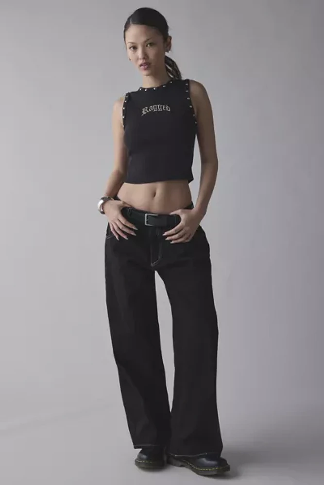 The Ragged Priest Embroidered Graphic Rivet Vest Top