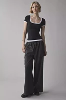 BDG Carmin Twofer Ribbed Knit Baby Tee