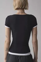 BDG Carmin Twofer Ribbed Knit Baby Tee