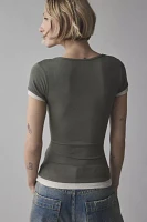 BDG Carmin Twofer Ribbed Knit Baby Tee