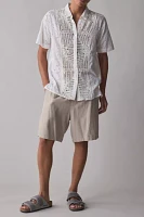 Raga Man Riian Crochet Panel Short Sleeve Shirt