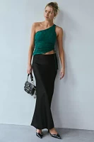 UO Remy Asymmetric One Shoulder Ruched Crop Top