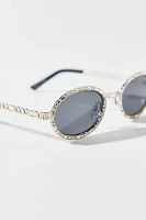 Lulu Metal Chain Oval Sunglasses